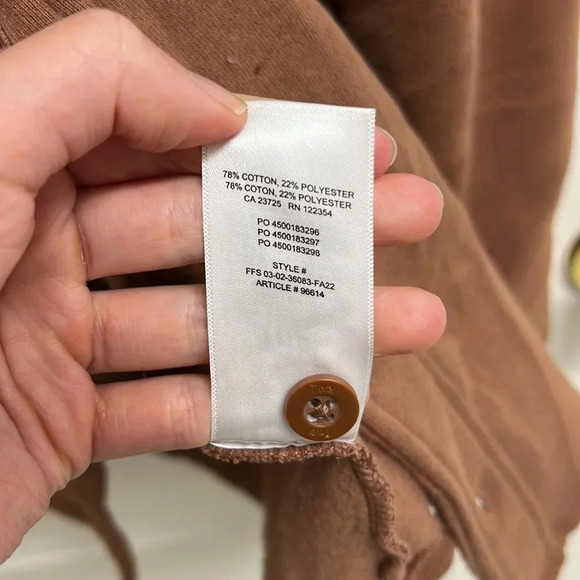Aritzia Sweatfleece Cozy Fleece Boyfriend Shirt | Size  XS Brown - Picture 13 of 13